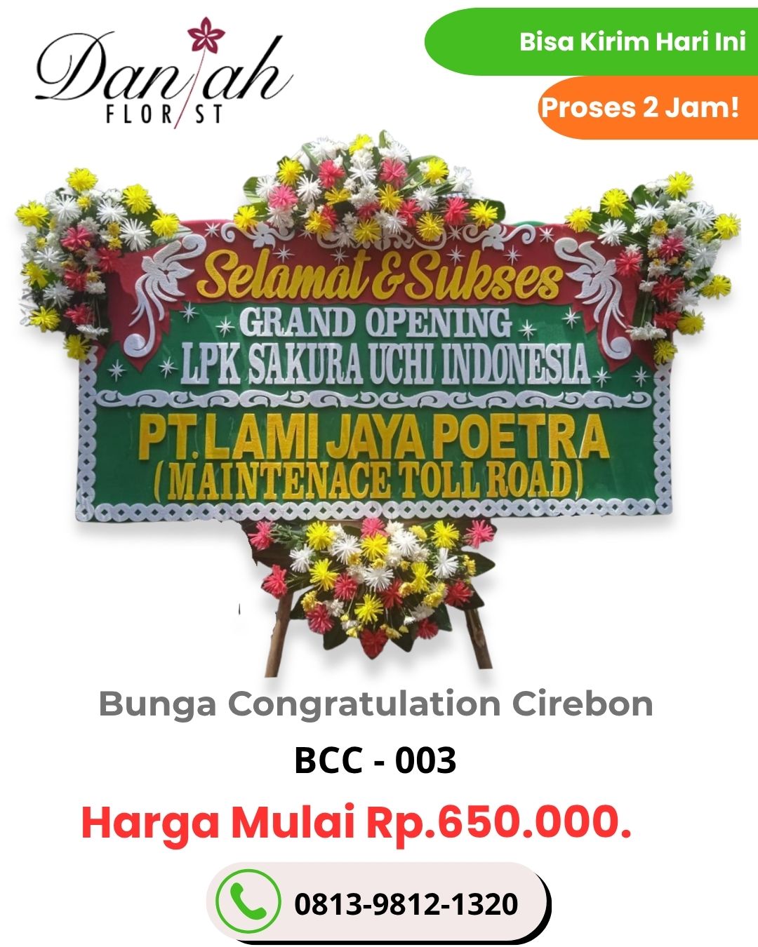 Standing flower duka cita Plered Cirebon untuk rumah ibadah