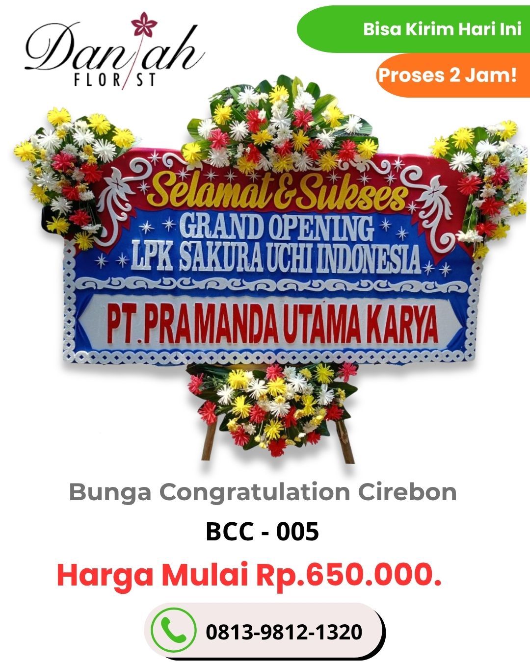 Rangkaian bunga segar toko bunga di Dukupuntang Cirebon DANIAH Florist