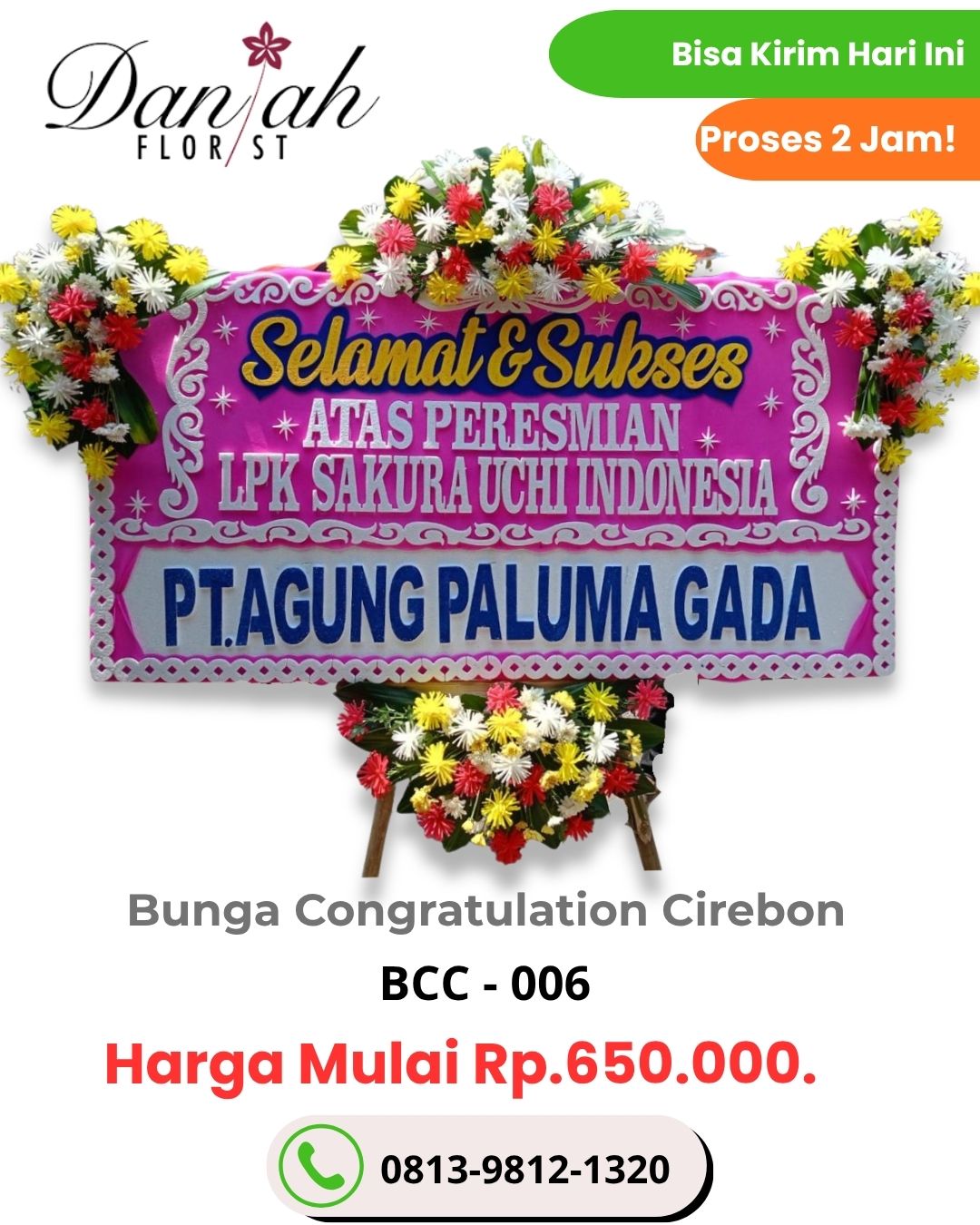 Buket mawar segar Cirebon hadiah ulang tahun Daniah Florist