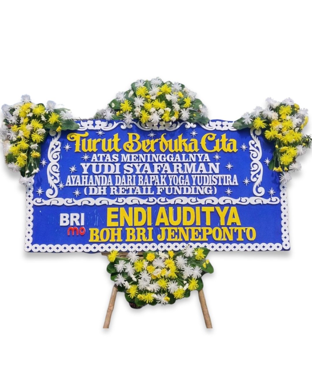 Bunga papan duka cita Ciledug Cirebon ukuran besar siap kirim