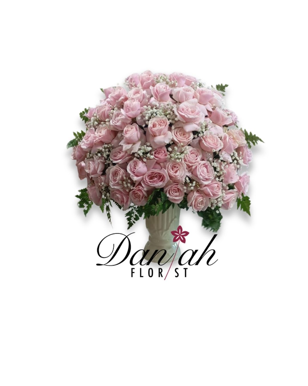 Bunga vas meja Cirebon hiasan kantor Daniah Florist