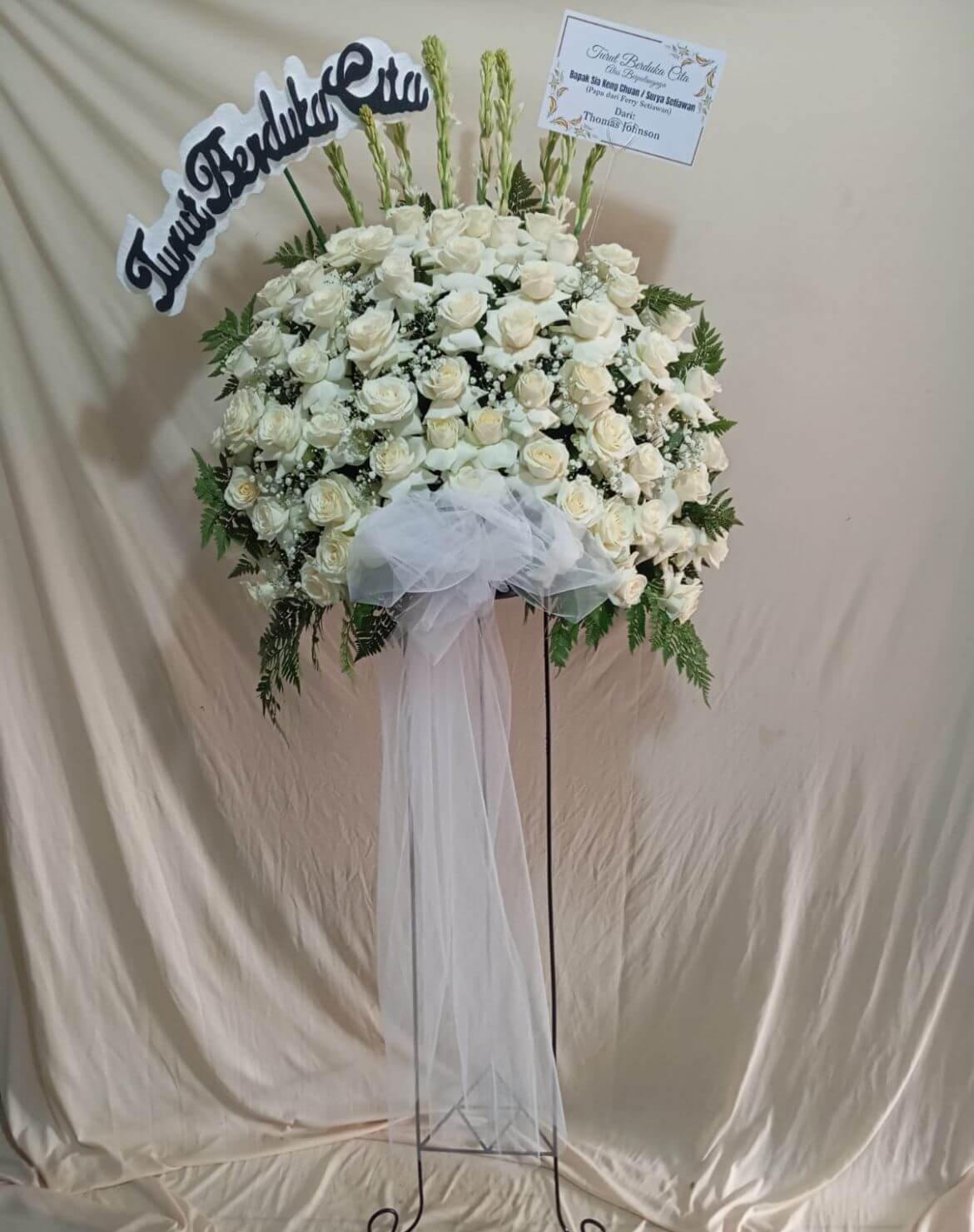 Bunga papan belasungkawa Pabuaran Cirebon kirim 24 jam